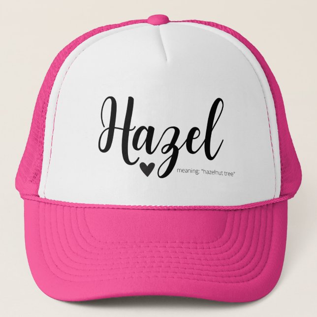 Hazel Namn: Minimal Modern Script Cap Girls Keps (Framsida)