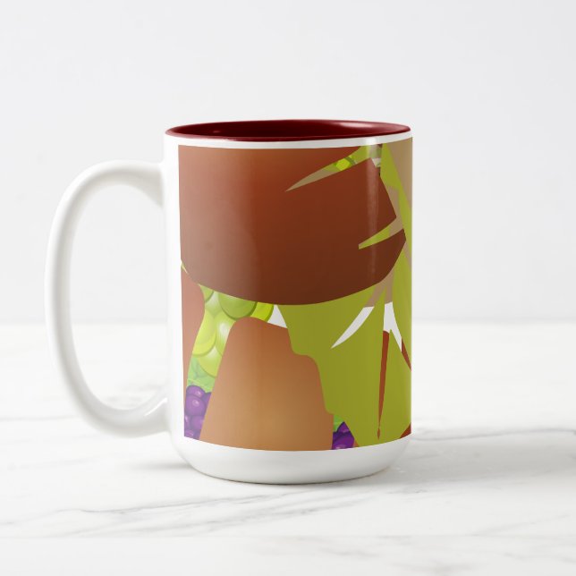 Hazel nöt & Druvor Två-Tonad Mugg (Vänster)