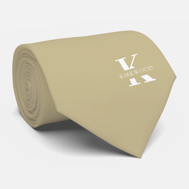Hazelwood Elegant Monogram + Namn | Ensidig Slips (Rullad)