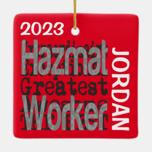 Hazmat Worker Extraordinaire ANPASSNINGSBAR Julgransprydnad Keramik