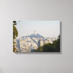 Hazy Coit Torn, San Fancisco, Kalifornien Canvastryck