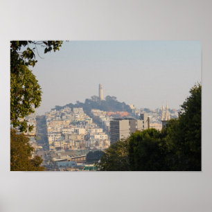 Hazy Coit Torn, San Fancisco, Kalifornien Poster