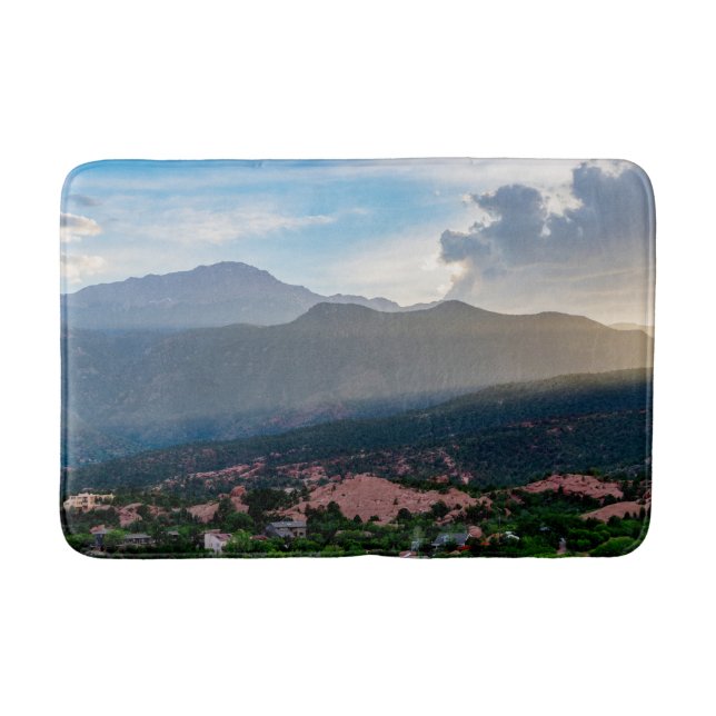 Hazy Pikes Peak Sunset Bath Mat Badrumsmatta (Framsidan)