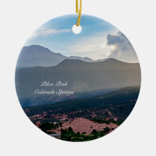 Hazy Pikes Peak Sunset Circle Ornament (Framsidan)