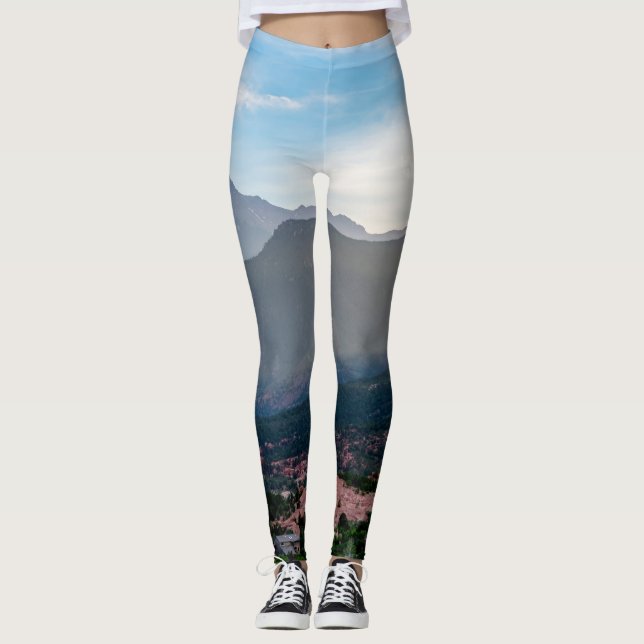 Hazy Pikes Peak Sunset Leggings (Framsida)