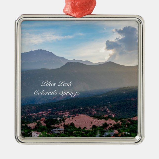Hazy Pikes Peak Sunset Premium Ornament (Framsidan)