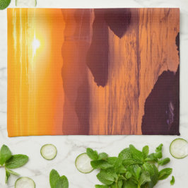 Hazy sunset on Kurushima Kaikyo Bridge and Kurushi Kökshandduk