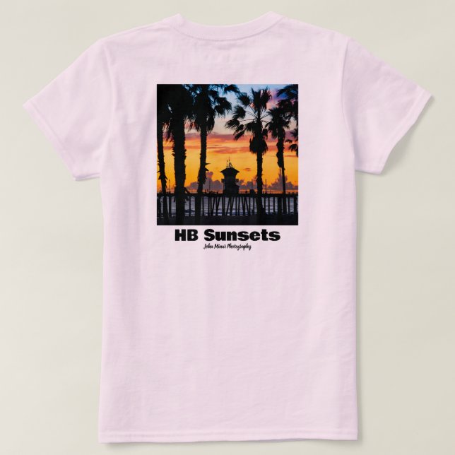 HB Solnedgångar Surf & Solnedgångar  T Shirt (Design baksida)