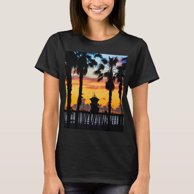 HB Solnedgångar Surf & Solnedgångar  T Shirt (Framsida)