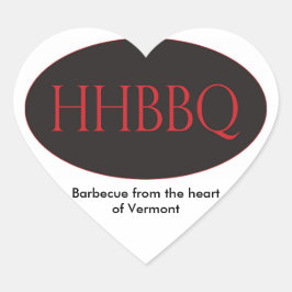 HBBQ Barbecue från hjärtat på Vermont Stickers Hjärtformat Klistermärke
