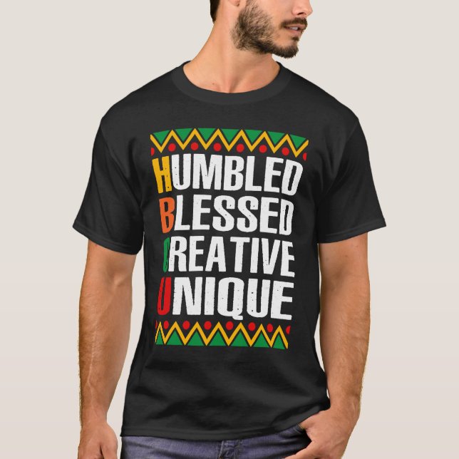 HBCU African Humbled Blessed Creative Unique Histo T Shirt (Framsida)