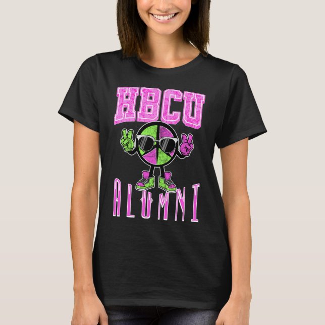 HBCU Alumni Apparat Rosa och Grönt för kvinnor och T Shirt (Framsida)
