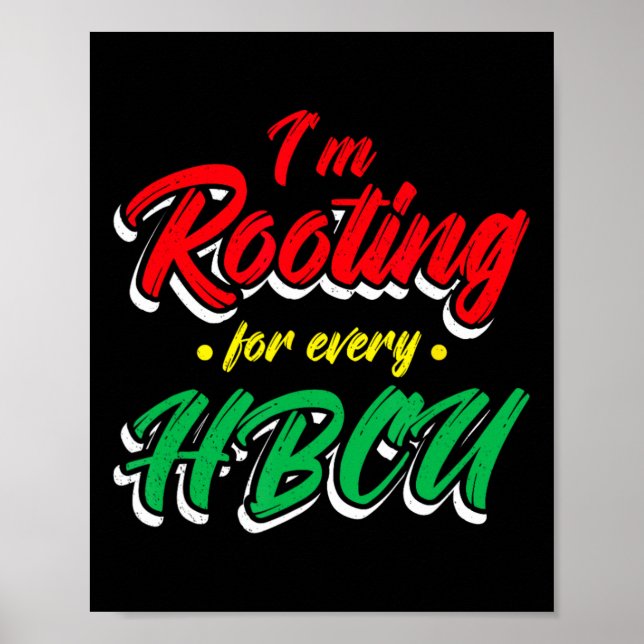 HBCU Black History Month jag roterar för varje HBC Poster (Framsidan)