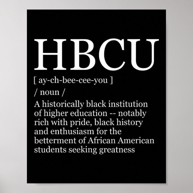 Hbcu Colleges and Universiteten Black History Måna Poster (Framsidan)