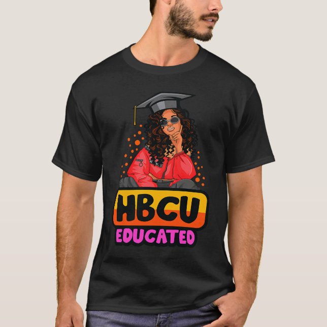 HBCU Educated Melanin Queen Women Black Girl Magic T Shirt (Framsida)