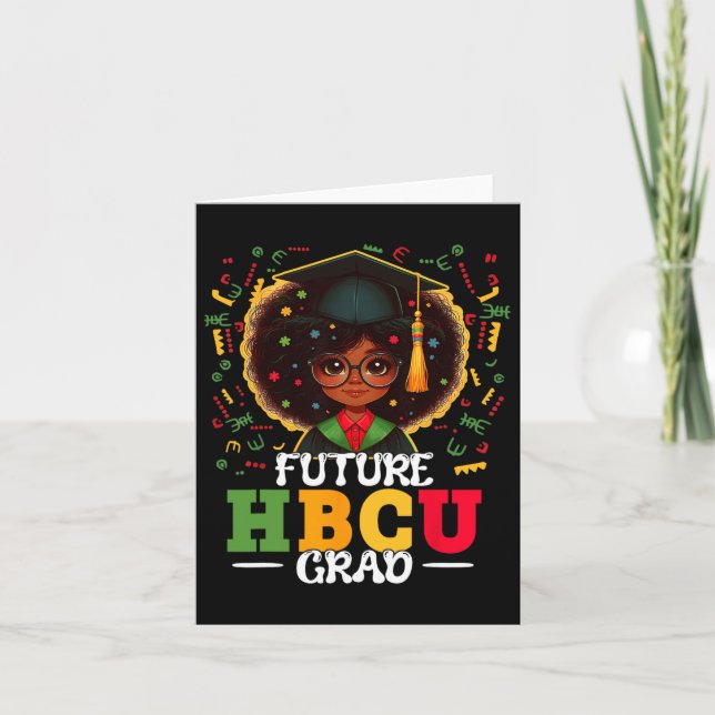 Hbcu Grad Black Girl Studenten Hbcu Junetelfte Ki Kort (Framsida)