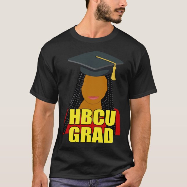 HBCU Grad Black Woman With Braids T Shirt (Framsida)