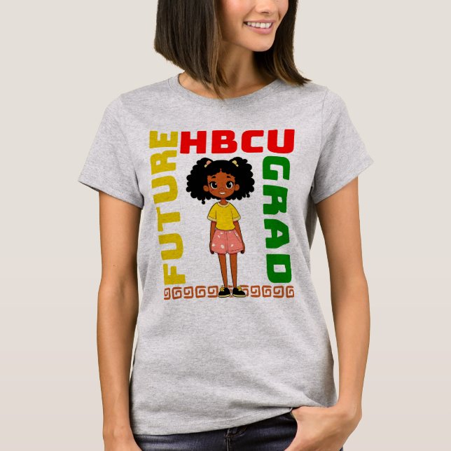 HBCU Grad Historiskt Black College Girl T Shirt (Framsida)