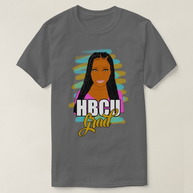 HBCU Grad Long Braids T Shirt (Design framsida)