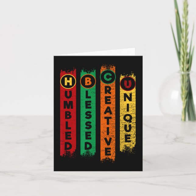 Hbcu Humsed Blzed Kreativ Unik Black College Kort (Framsida)