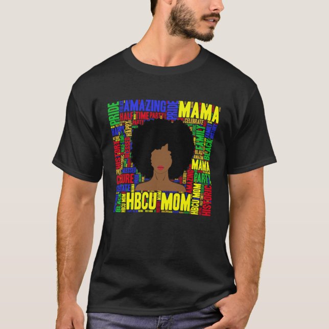 HBCU Mom Mama Afro T Shirt (Framsida)