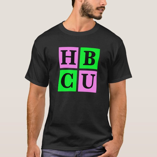 HBCU Pink and Green Blocks Love   T Shirt (Framsida)