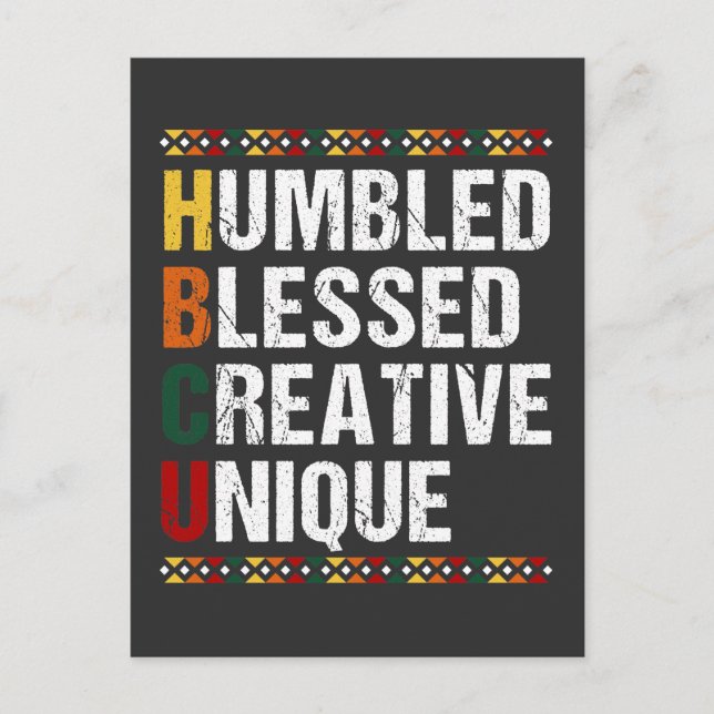 HBCU Proud Black Educated Student Historical Vykort (Framsida)