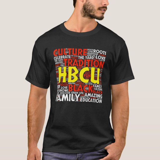 HBCU Red and White Student eller Grad T Shirt (Framsida)