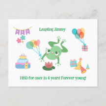 HBD Frog Lily Pad Cake Balloons Hats Design