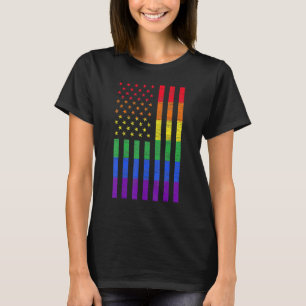 Hbt Amerikansk Flagga Pride Regnbåge Gay Lesbisk B T Shirt