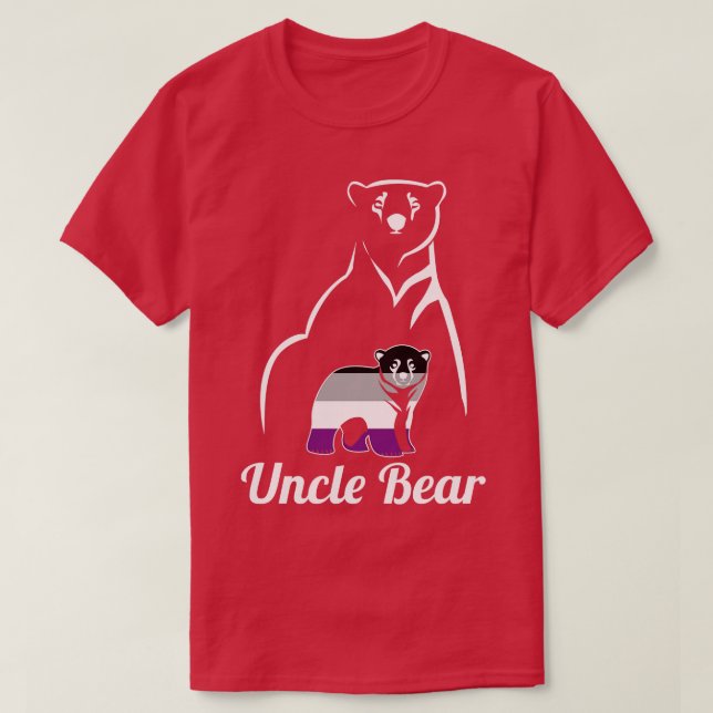HBT Asexuelle farbror Bear Ace Flagga Pride T Shirt (Design framsida)