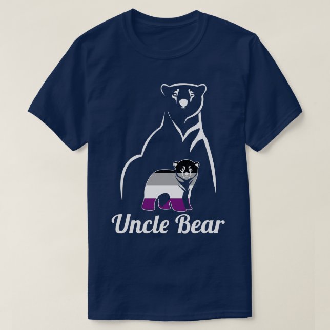 HBT Asexuelle farbror Bear Ace Flagga Pride T Shirt (Design framsida)