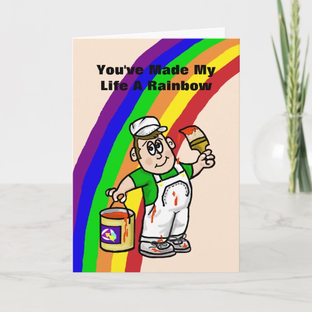 HBT Big Romantic Rainbow Painter Greeting Card Kort (Framsida)