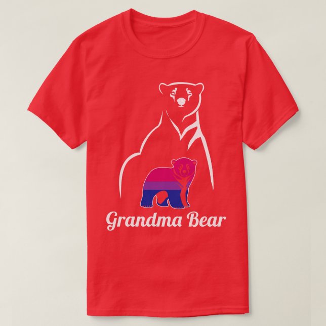 HBT Bisexual Grandma Bear Bi-Pridet Flagga T Shirt (Design framsida)