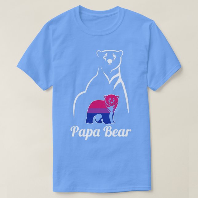 HBT Bisexual Pappa Bear Bi Pride Flagga T Shirt (Design framsida)