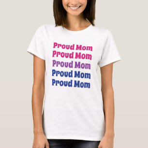 HBT Bisexual Pride Proud Mamma Repeterande text T Shirt