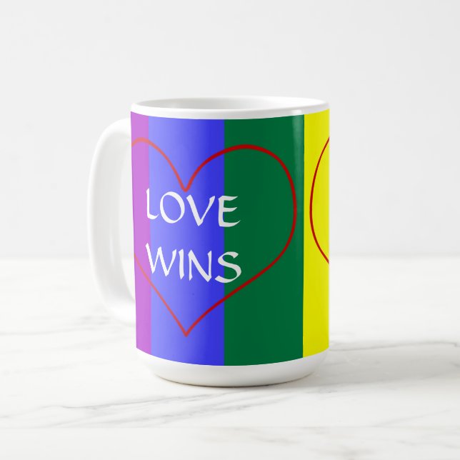 HBT Färg KÄRLEK WINS-kaffe Mugg (Framsida vänster)
