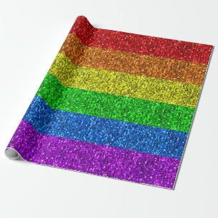 HBT-flagga-gnistor för regnbåge i glitter Presentpapper