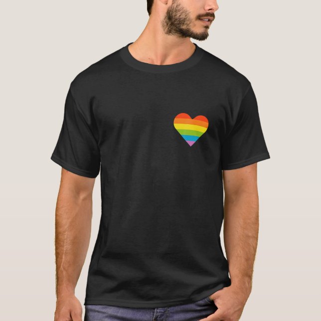 HBT-Flagga Heart, Gay pride LGBTQ Rainbow Tee for  (Framsida)