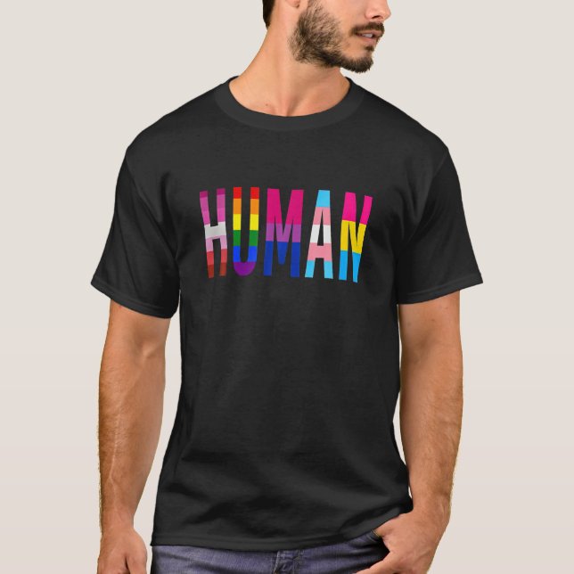HBT-Flagga Human Pride T Shirt (Framsida)