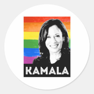 HBT-Flagga - KAMALA HARRIS 2020 Runt Klistermärke