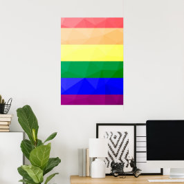 HBT-flagga, linjer, geometriskt nät mönster Poster