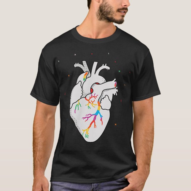 HBT Flagga T Heartslag Gay Lesbisk Resistent Manar T Shirt (Framsida)