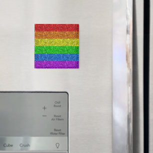 HBT-flagga vibrerande regnbåge glitter faux-gnistr Magnet
