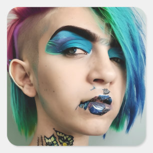 HBT Gay eller Trans Man Fyrkantigt Klistermärke