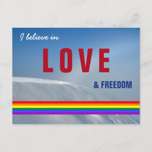 HBT Gay Kärlek och Freedom Winter Photo Vykort