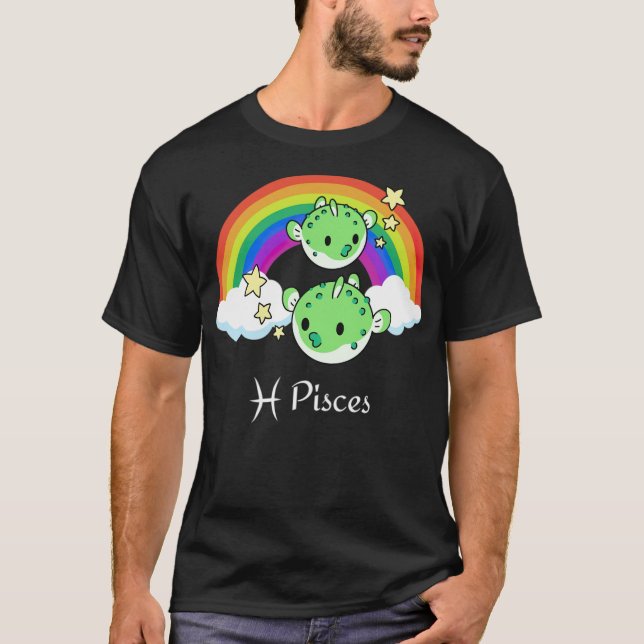HBT Gay Lesbisk Pride Pisces Horoscope Zodiac Ast T Shirt (Framsida)