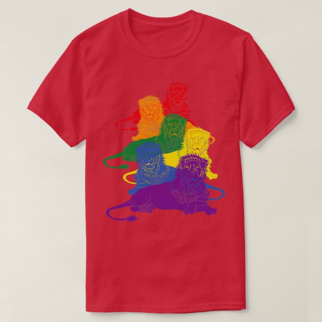 HBT Gay pride Lejon 2 T Shirt (Design framsida)
