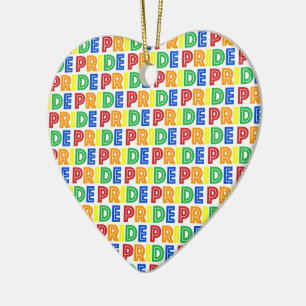 HBT Gay pride månad Firande Rainbow Brev Julgransprydnad Keramik