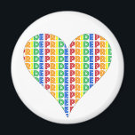 HBT Gay pride månad Firande Rainbow Brev Magnet<br><div class="desc">Utformningen innehåller en originalillustration av fet regnbåge brev som stavar ut ord-PRIDET. Underbar för gay pride firande! Det finns också många fler priden att välja mellan. Denna design finns också tillgänglig för andra produkter. Det finns också många fler matematiska illustrationer. Ser du inte vad du är tittar för? Behöver du...</div>